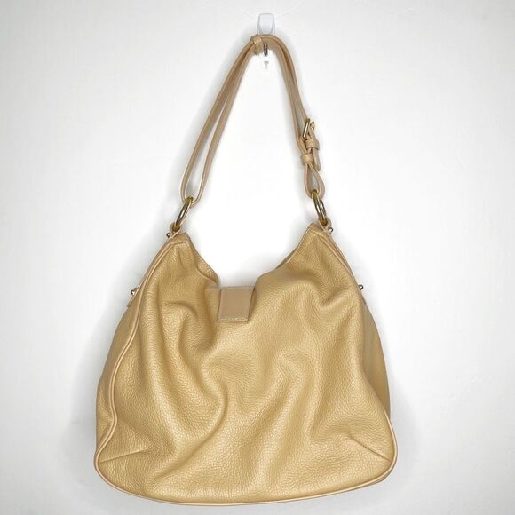 FURLA Genuine Leather Hobo Shoulder Bag Made in Italy in Light Tan - Picture 7 of 8
